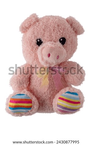 Pink teddy bear isolated on white with clipping path included