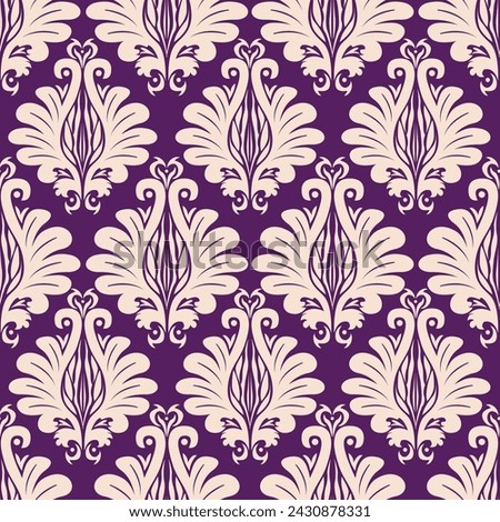 Seamless texture wallpapers in the style of Baroque, Vector seamless floral damask pattern. Royal Victorian seamless pattern for wallpapers