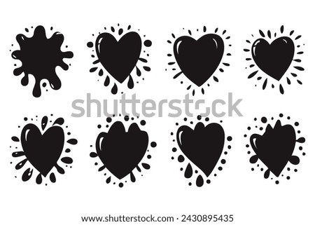 Black paint blots collection of vector icons.