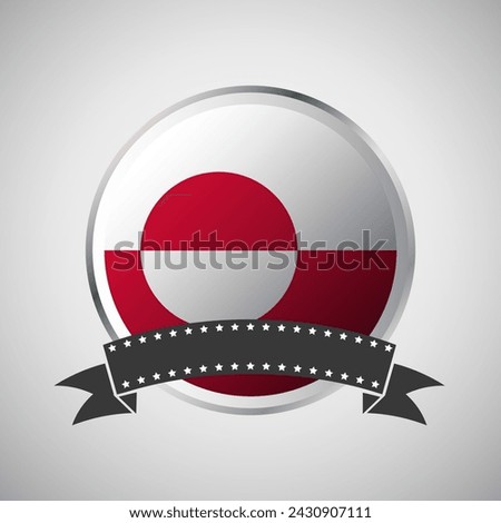 Vector Greenland Round Flag Banner Vector Illustration Royalty-Free Stock Photo #2430907111