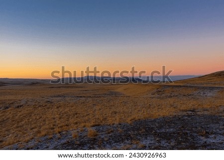 Spectacular sunrise over the wild and desolate lands of Iceland