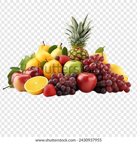 Mix fruits png isolated on transparent background