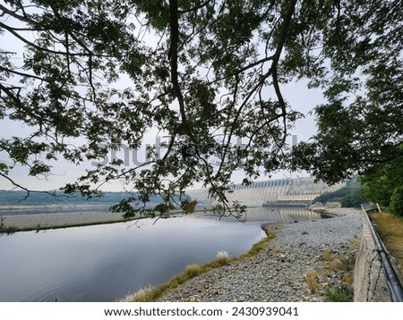 A ultra wide picture of Nagarjuna sager dam, with beautiful river. 