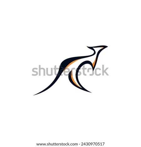 Kangaroo logo with an abstract and simple design