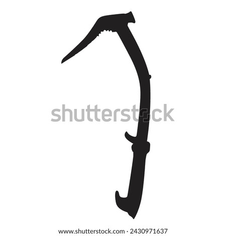 A silhouette of an ice axe Royalty-Free Stock Photo #2430971637