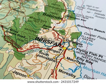Map of Innisfail in Queensland, Australia, Australian tourism, travel destination