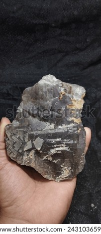 Gray Cubic Fluorite With Calcite  Royalty-Free Stock Photo #2431036591