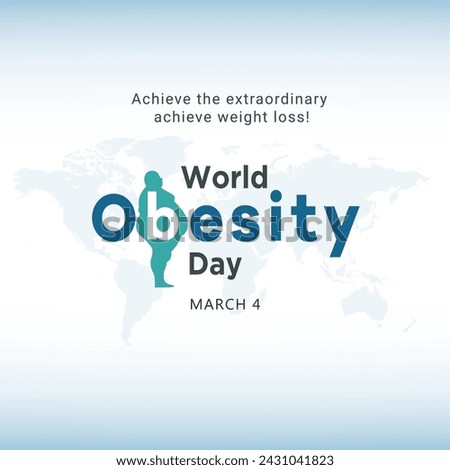 World obesity day vector March 4 world's obesity day Royalty-Free Stock Photo #2431041823