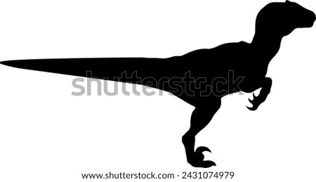 Velociraptor, isolated dinosaur silhouette vector illustration