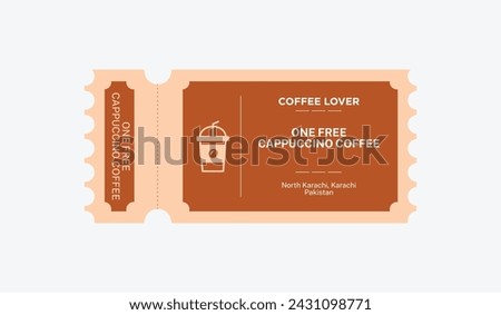 Voucher for a free cappuccino Royalty-Free Stock Photo #2431098771