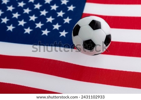 Soccer ball on American flag