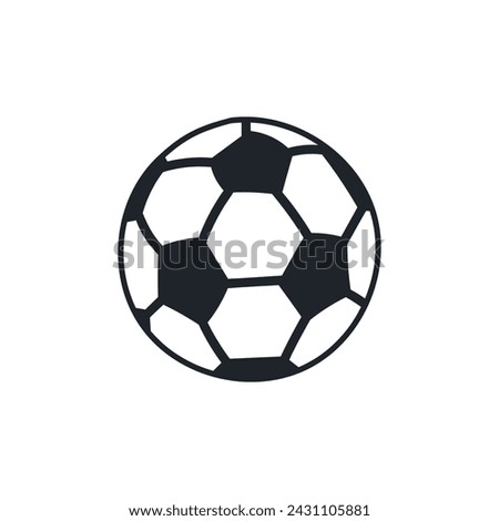 soccer ball isolated on white. Soccer ball or football flat vector icon simple black style, illustration.