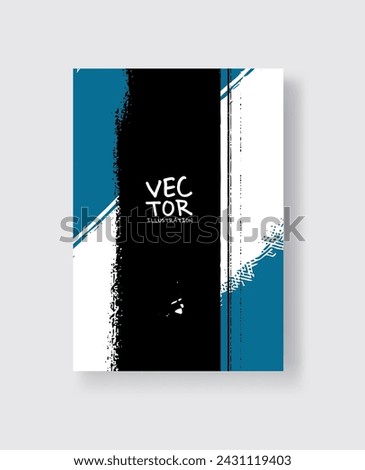 Black blue ink brush stroke on white background. Minimalistic style. Vector illustration of grunge element stains.Vector brushes illustration.