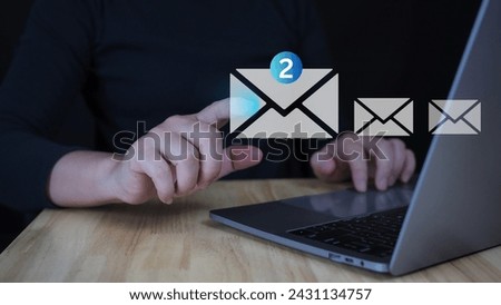 Email concept. Sending and communication across borders.internet letter security protect, junk and trash mail and compromised information.