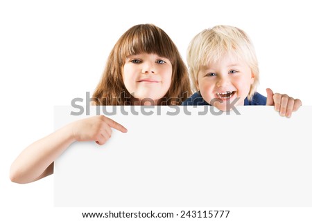 BOY AND GIRL ON WHITE BACKGROUND