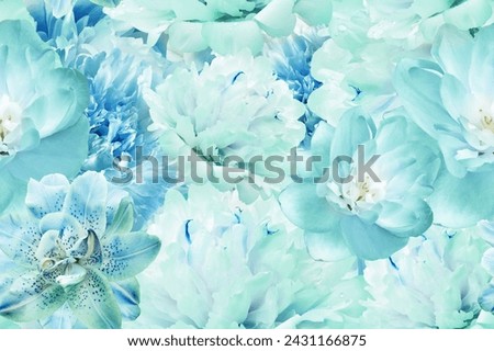 Seamless floral  background. Flowers peonies and petals peonies. Close up.  