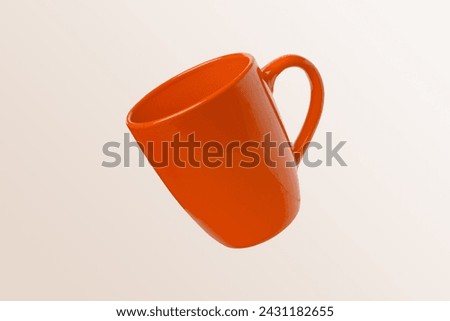 Red cup floating with blank space for logo promotion