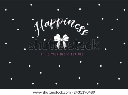 bow detailed slogan print and graphic vector