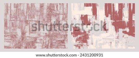 Paint strokes on canvas, hand drawn monochrome pattern. Irregular brush strokes. Bright texture background set of vector illustrations