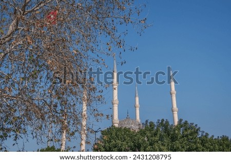 Central Mosque, one of the biggest mosques in Turkey. Sabanci Merkez Camii. Adana, Seyhan. Royalty-Free Stock Photo #2431208795