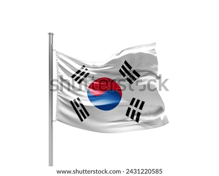 National Flag of South Korea . Flag isolated on white background with clipping path. Royalty-Free Stock Photo #2431220585