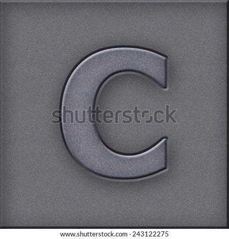 Gray color font (alphabet letters or digits) made in modern style on grain film plastic for design work