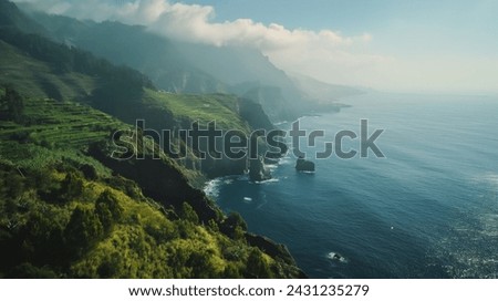 Madeira island coast view Breathtaking Madeira A Vista of Lush Greenery and Oceanic Grandeur