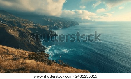 Madeira island coast view Breathtaking Madeira A Vista of Lush Greenery and Oceanic Grandeur