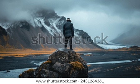 Embracing the Serenity Solo Traveler amidst Iceland Vast Wilderness hiking in Iceland