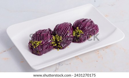 Baklava isolated on white close up