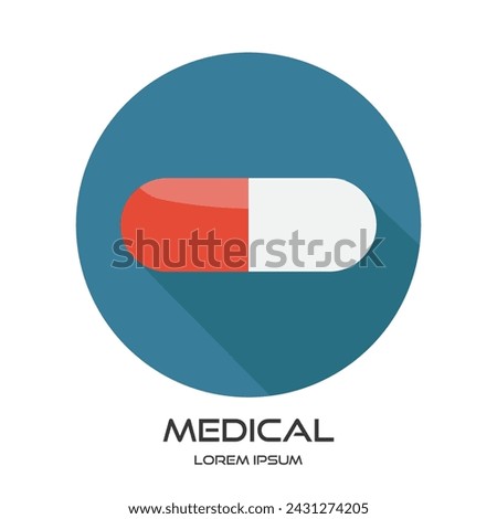 simple clip art medical Pill Icon vector illustration isolated on a white background. creative capsule logo icon vector design template - EPS 10