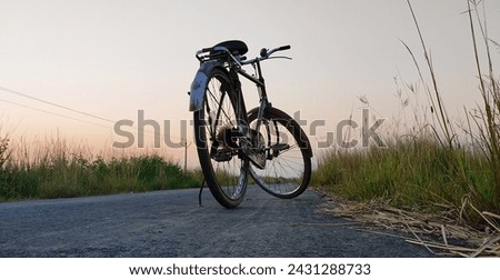 Royalty free sunset bicycle photo