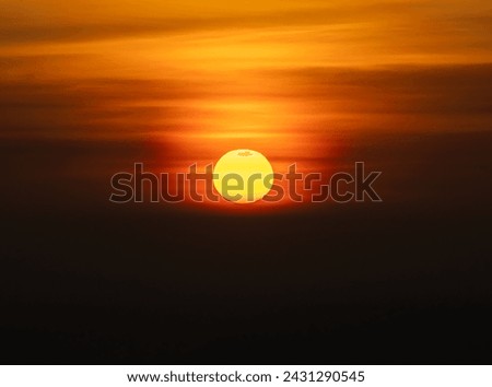 beautiful sunrise or sunset sky with sun background Royalty-Free Stock Photo #2431290545