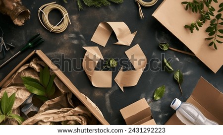 Eco Friendly Packaging and Sustainability Concept with Recycle Symbol