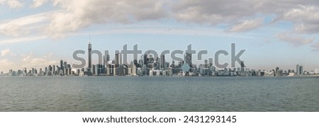 Panorama of Toronto skyline shot from Toronto island