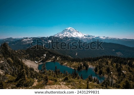 Mount Rainier from the Top of the Tolmie Peak Fire Lookout Royalty-Free Stock Photo #2431299831