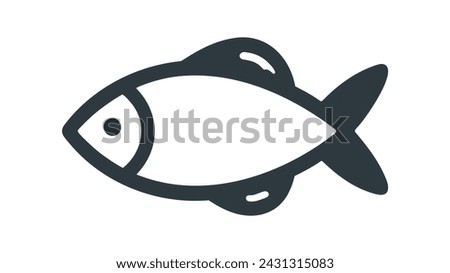 Fish icon vector isolated vector illustration on white background
