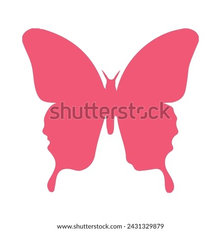 Butterfly clip art design on plain white transparent isolated background for card, shirt, hoodie, sweatshirt, apparel, tag, mug, icon, poster or badge