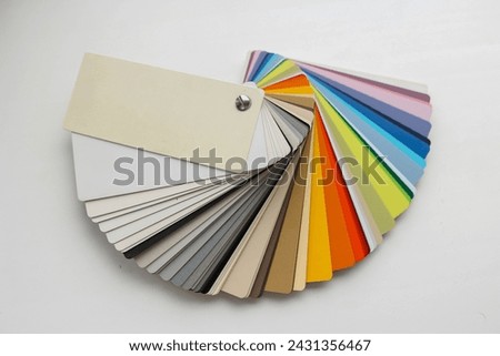 Color palette samples swatches for graphic designer on white background