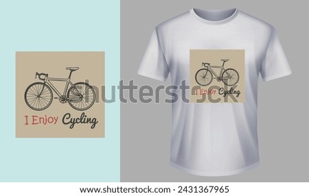 cycling t shirt design. typography. printable. color changeable. vector.