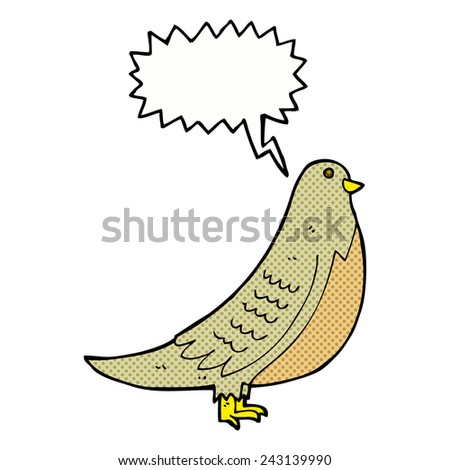 cartoon common bird with speech bubble