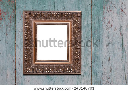 Vintage wooden frame with empty space inside 