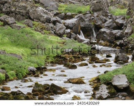 Icelandic Stream surrounded by rocks