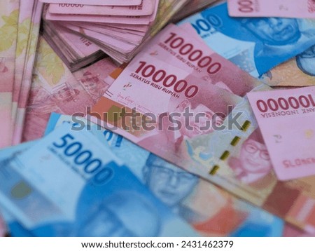 close up view of rupiah cash in amounts