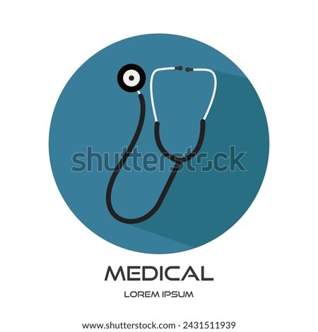 simple clip art Stethoscope Icon vector illustration isolated on a white background. creative Stethoscope logo icon vector design template - EPS 10