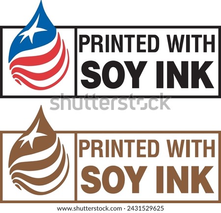 Printed with Soy Ink vector icon Royalty-Free Stock Photo #2431529625