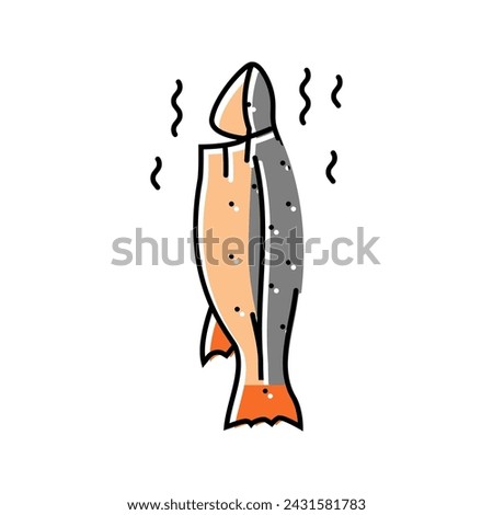fish smoked color icon vector. fish smoked sign. isolated symbol illustration