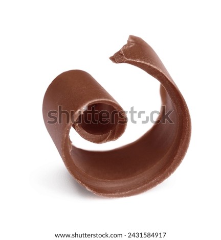 One yummy chocolate curl isolated on white Royalty-Free Stock Photo #2431584917