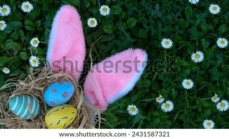 happy easter decoration at the garden