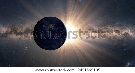 Planet earth with supernova explosion - Deep space abstract sci-fi backgrounds "Elements of this image furnished by NASA"